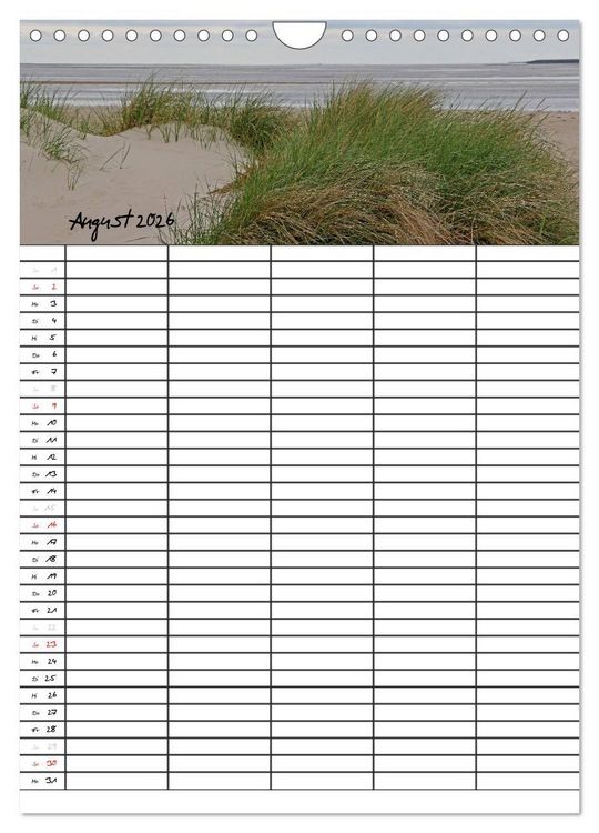 Produktbild: Urlaubsparadies Amrum / Familienplaner (Wandkalender 2026 DIN A4 hoch), CALVENDO Monatskalender