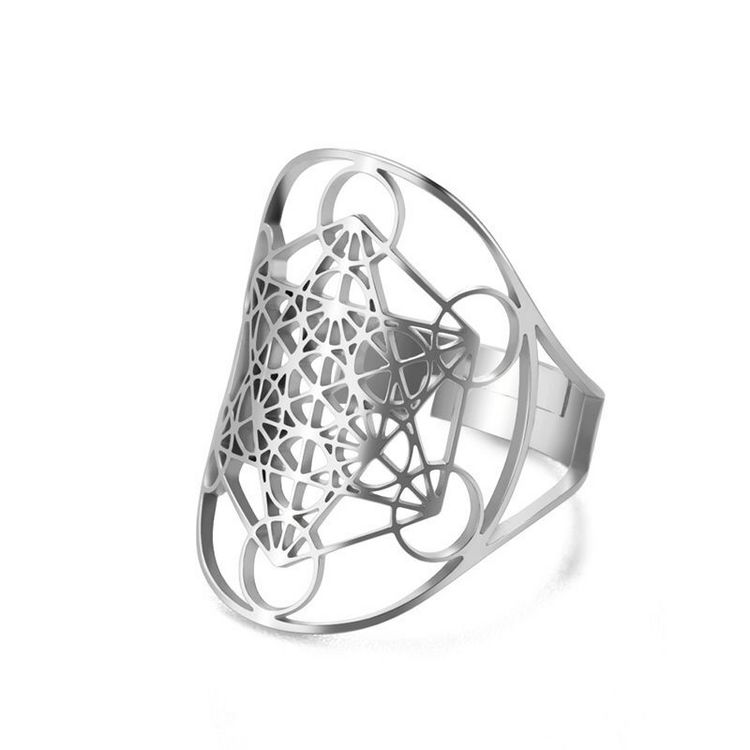 Produktbild: Ring "Metatron" Edelstahl offen verstellbar
