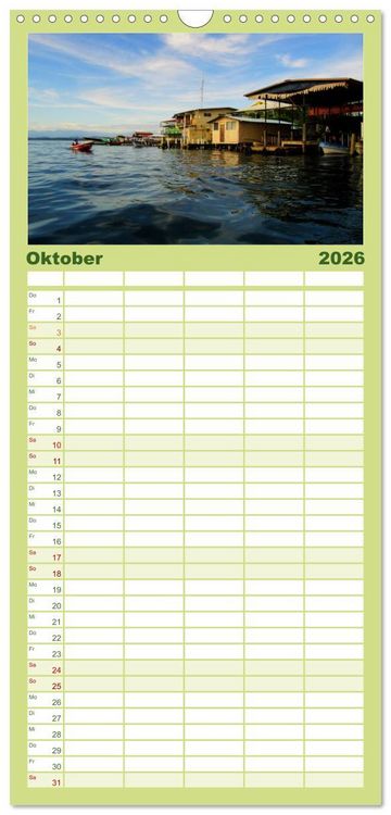 Produktbild: Familienplaner 2026 - Von Mexiko nach Panama in 12 Monaten mit 5 Spalten (Wandkalender, 21 x 45 cm) CALVENDO