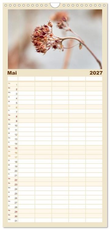 Produktbild: Familienplaner 2027 - Verbl&uuml;hte Sch&ouml;nheiten mit 5 Spalten (Wandkalender, 21 x 45 cm) CALVENDO