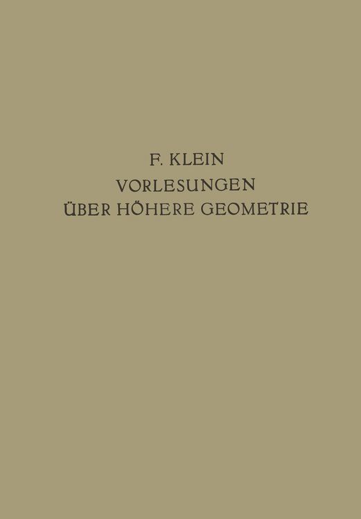 Produktbild: Vorlesungen &Uuml;ber H&ouml;here Geometrie