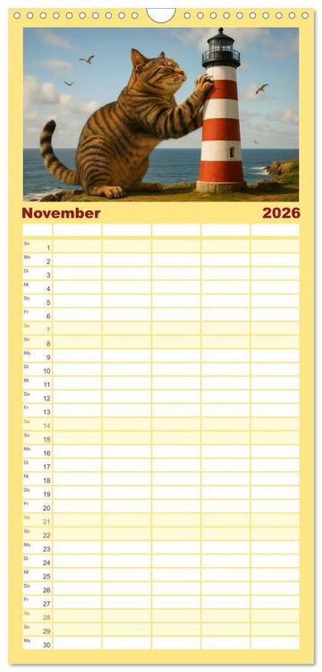 Produktbild: Familienplaner 2026 - Katzen Weltherrschaft mit 5 Spalten (Wandkalender, 21 x 45 cm) CALVENDO