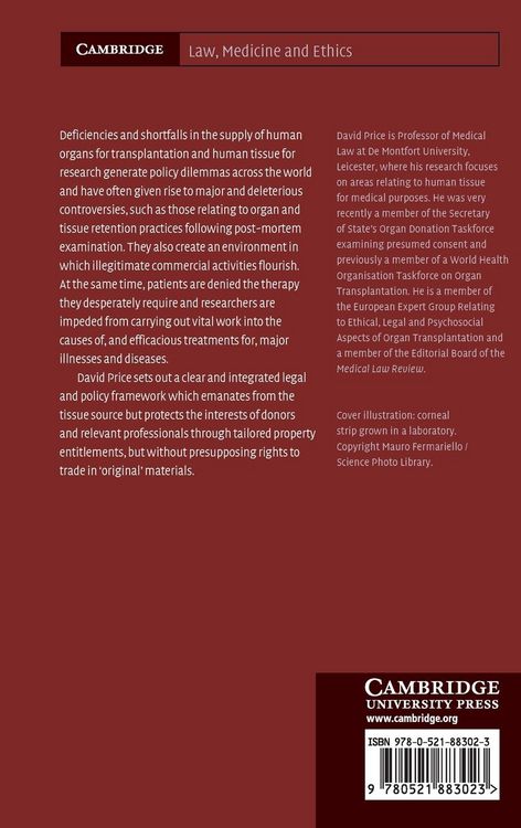 Produktbild: Human Tissue in Transplantation and Research