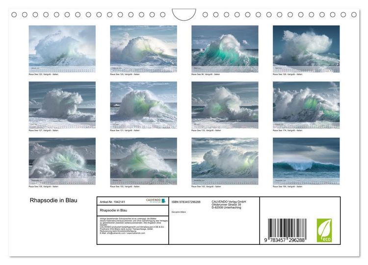 Produktbild: Rhapsodie in Blau (Wandkalender 2026 DIN A4 quer), CALVENDO Monatskalender