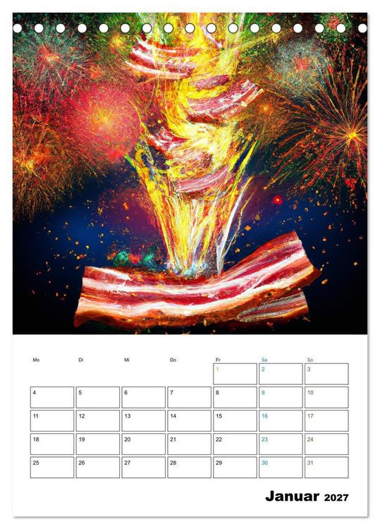 Produktbild: Bacon Kalender - Wir lieben Bacon (Tischkalender 2027 DIN A5 hoch), CALVENDO Monatskalender