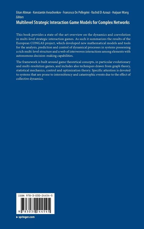 Produktbild: Multilevel Strategic Interaction Game Models for Complex Networks