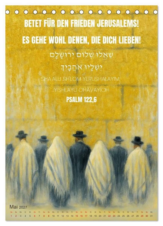 Produktbild: Weisheit, Licht und Leben &ndash; J&uuml;dische Inspiration durchs Jahr (Tischkalender 2027 DIN A5 hoch), CALVENDO Monatskalender