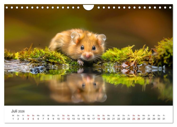 Produktbild: Wild und flauschig - Hamster - Abenteuer in freier Natur (Wandkalender 2026 DIN A4 quer), CALVENDO Monatskalender