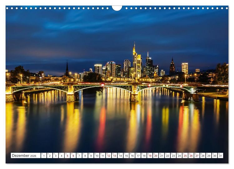 Produktbild: Frankfurt am Main - at night (Wandkalender 2026 DIN A3 quer), CALVENDO Monatskalender