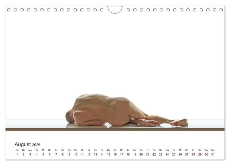 Produktbild: Form und Sinnlichkeit - minimalistische M&auml;nnerakte (Wandkalender 2026 DIN A4 quer), CALVENDO Monatskalender