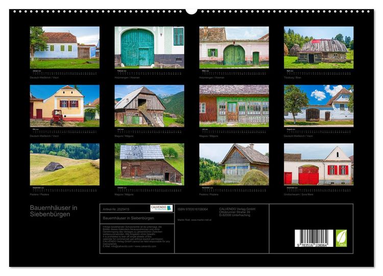 Produktbild: Bauernh&auml;user in Siebenb&uuml;rgen (hochwertiger Premium Wandkalender 2026 DIN A2 quer), Kunstdruck in Hochglanz