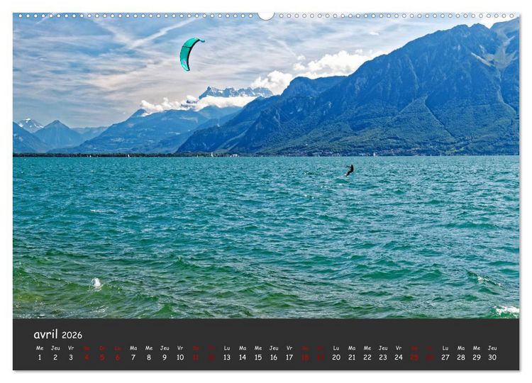 Produktbild: Au fil de l'eau... LAC LEMAN (Calendrier mural 2026 DIN A2 vertical) calendrier de bureau