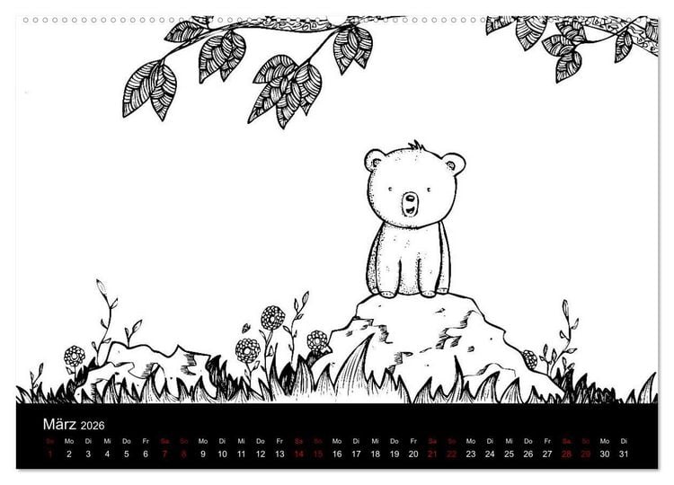 Produktbild: Bezaubernde Mini-Monster - Ein Ausmal-Kalender (Wandkalender 2026 DIN A2 quer), CALVENDO Monatskalender