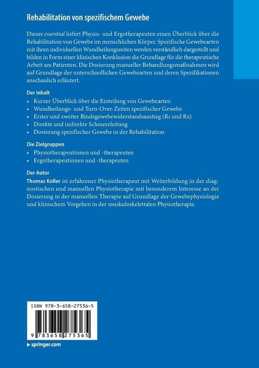 Produktbild: Rehabilitation von spezifischem Gewebe