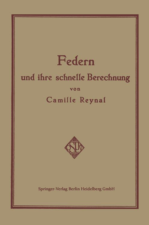 Produktbild: Federn und ihre Schnelle Berechnung
