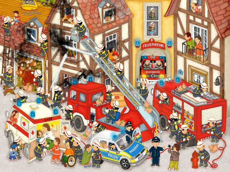 Produktbild: CALVENDO Puzzle Feuerwehr in meinem Dorf | 1000 Teile Lege-Gr&ouml;&szlig;e 64x48cm Foto-Puzzle f&uuml;r gl&uuml;ckliche Stunden