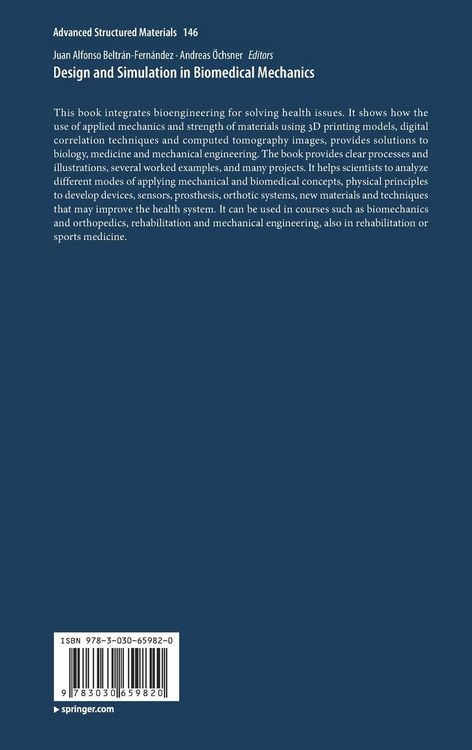 Produktbild: Design and Simulation in Biomedical Mechanics