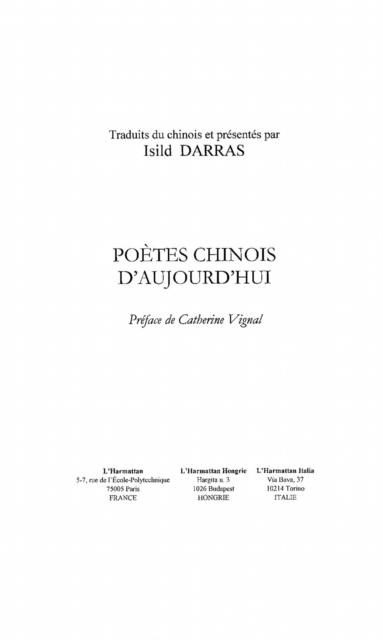 Produktbild: Poetes chinois d'aujourd'hui