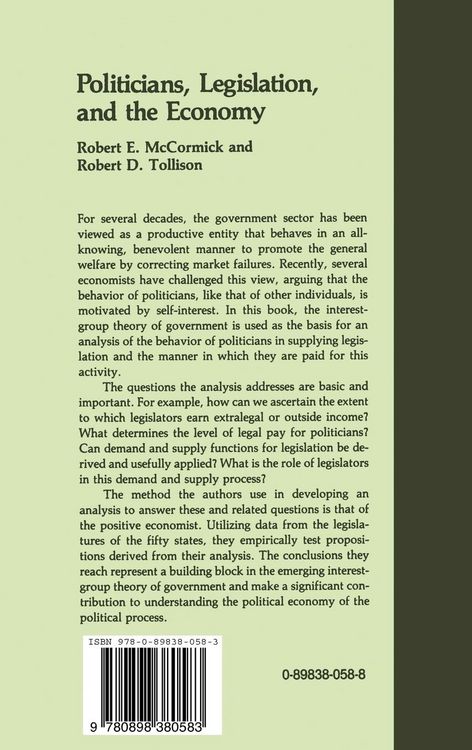 Produktbild: Politicians, Legislation, and the Economy