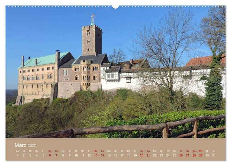 Produktbild: Die Wartburg - Weltkulturerbe im Herzen Deutschlands (hochwertiger Premium Wandkalender 2027 DIN A2 quer), Kunstdruck in Hochglanz