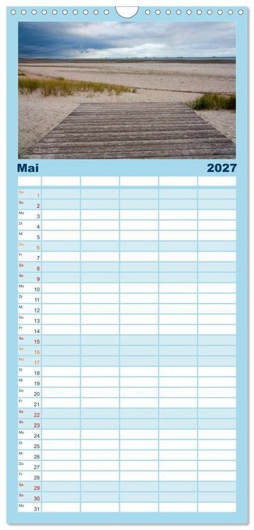 Produktbild: Familienplaner 2027 - F&ouml;hr 2027. Portr&auml;t einer Insel mit 5 Spalten (Wandkalender, 21 x 45 cm) CALVENDO
