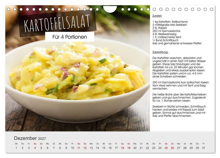 Produktbild: Vegetarisch - leicht und lecker (Wandkalender 2027 DIN A4 quer), CALVENDO Monatskalender