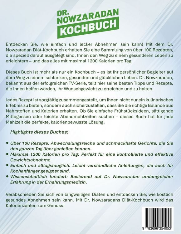 Produktbild: Dr. Nowzaradan Kochbuch XXL: 1200 Kalorien, Maximale Ergebnisse | &Uuml;ber 100 gesunde Rezepte f&uuml;r schnellen und nachhaltigen Gewichtsverlust