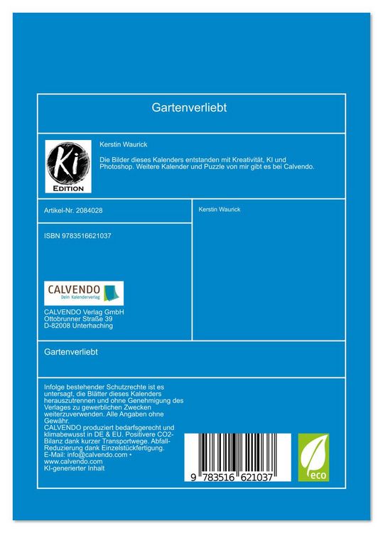 Produktbild: Gartenverliebt (Tischkalender 2026 DIN A5 hoch), CALVENDO Monatskalender