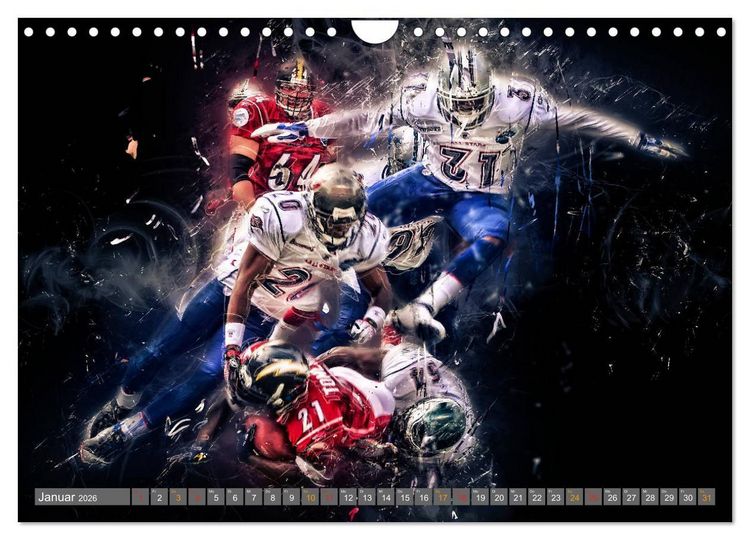 Produktbild: American Football - so cool (Wandkalender 2026 DIN A4 quer), CALVENDO Monatskalender