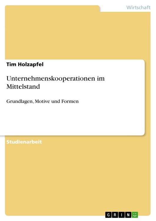 Produktbild: Unternehmenskooperationen im Mittelstand