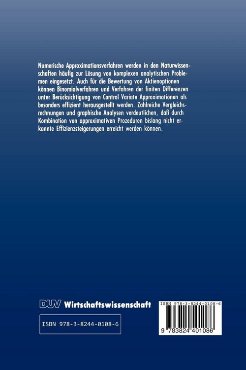 Produktbild: Numerische Verfahren zur Bewertung von Aktienoptionen