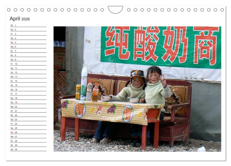 Produktbild: Tibet - Begegnungen (Wandkalender 2026 DIN A4 quer), CALVENDO Monatskalender
