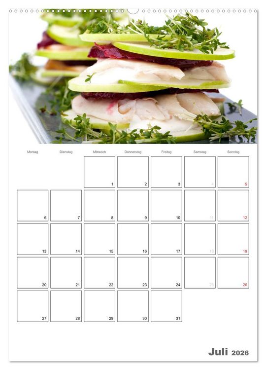 Produktbild: Frische K&uuml;che - Der hilfreiche Monatsplaner / Planer (Wandkalender 2026 DIN A2 hoch), CALVENDO Monatskalender