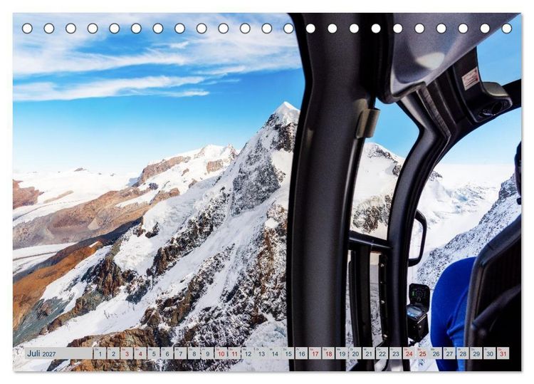 Produktbild: Eine Helireise ums Matterhorn (Tischkalender 2027 DIN A5 quer), CALVENDO Monatskalender