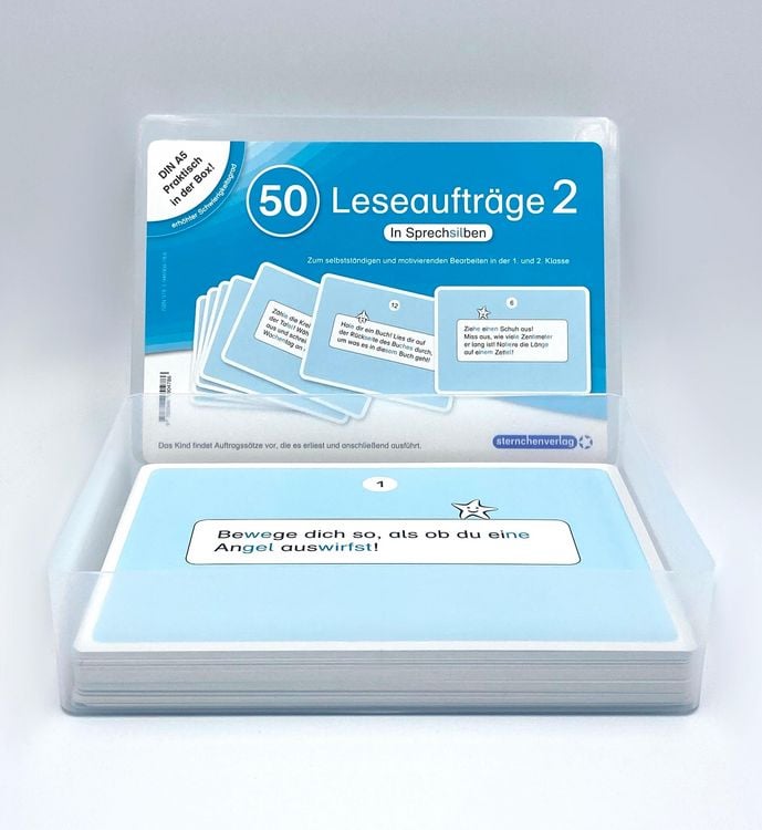 Produktbild: 50 Leseaufträge 2 in der Box in Sprechsilben