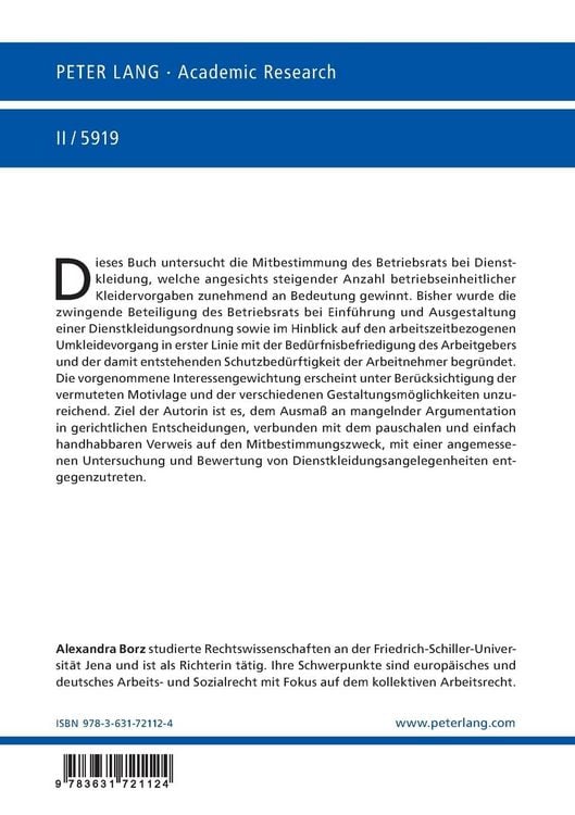 Produktbild: Die Mitbestimmung des Betriebsrats bei Dienstkleidung