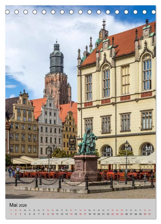 Produktbild: BRESLAU Historisches Stadtherz (Tischkalender 2026 DIN A5 hoch), CALVENDO Monatskalender