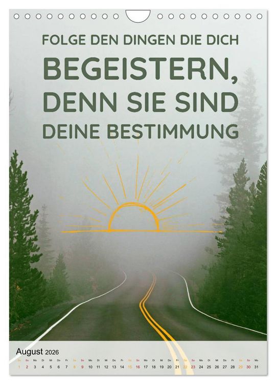 Produktbild: Dein monatlicher Motivationsschub: Das Leben wird nicht leichter, Du wirst nur st&auml;rker. (Wandkalender 2026 DIN A4 hoch), CALVENDO Monatskalender