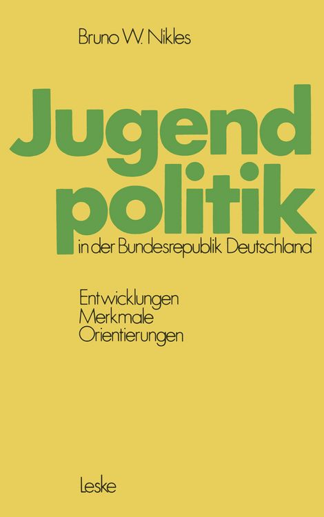 Produktbild: Jugendpolitik in der Bundesrepublik Deutschland