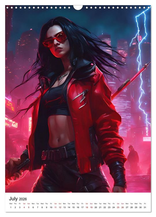 Produktbild: The Witches of Cyberpunk City (Wall Calendar 2026 DIN A3 portrait), CALVENDO 12 Month Wall Calendar