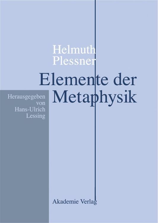 Produktbild: Helmuth Plessner, Elemente der Metaphysik