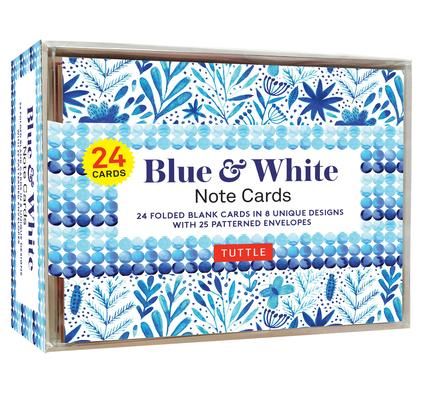Produktbild: Blue & White Note Cards, 24 Blank Cards