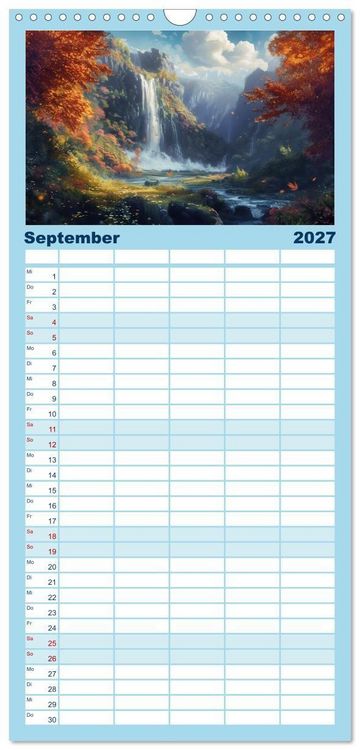 Produktbild: Familienplaner 2027 - Anime - Welten: Eine Reise durch vertr&auml;umte Welten mit 5 Spalten (Wandkalender, 21 x 45 cm) CALVENDO