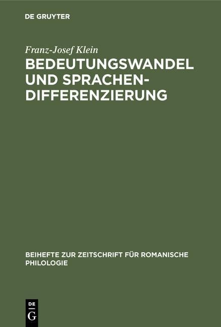 Produktbild: Bedeutungswandel und Sprachendifferenzierung