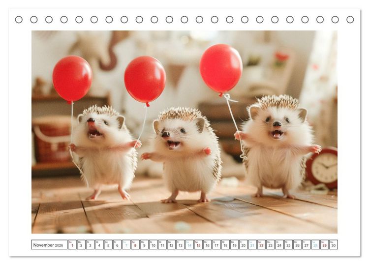 Produktbild: Lustige Igel (Tischkalender 2026 DIN A5 quer), CALVENDO Monatskalender