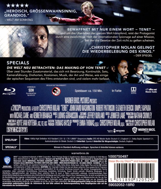 Produktbild: Tenet (+ Bonus-Blu-ray)