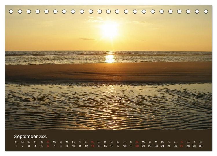 Produktbild: R&ouml;m&ouml; - Wasser, Wind und endloser Strand (Tischkalender 2026 DIN A5 quer), CALVENDO Monatskalender