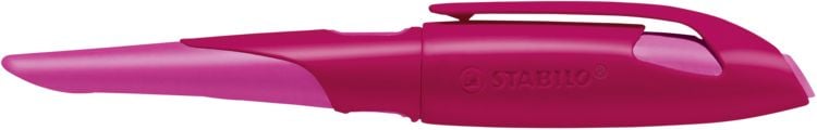 Produktbild: STABILO Ergonomischer Schulf&uuml;ller f&uuml;r Linksh&auml;nder mit Anf&auml;nger-Feder A -   EASYbirdy in beere/pink - Einzelstift - inklusive Patrone
