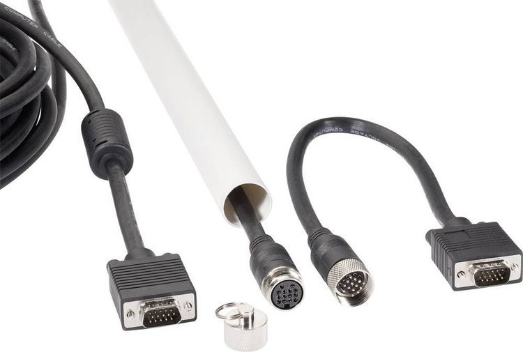 Produktbild: Renkforce VGA Anschlusskabel VGA 15pol. Stecker, VGA 15pol. Stecker 10.00 m Schwarz RF-4537804 f&uuml;r Leerrohr-Montage, mit Ferritkern VGA-Kabel