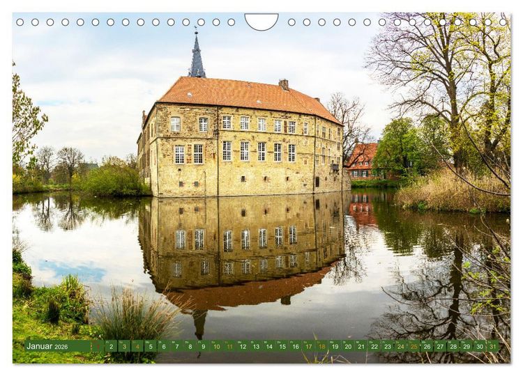 Produktbild: D&uuml;lmen - Wildpferde, Burgen und Schl&ouml;sser (Wandkalender 2026 DIN A4 quer), CALVENDO Monatskalender